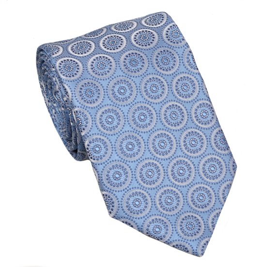 Himmelblaue Krawatte mit Rosette