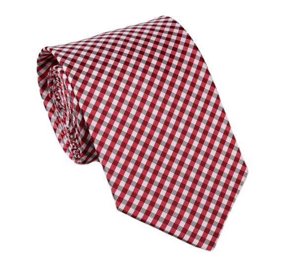 KARIERTES VICHY ROT-SCHWARZES KRAWATTENSET
