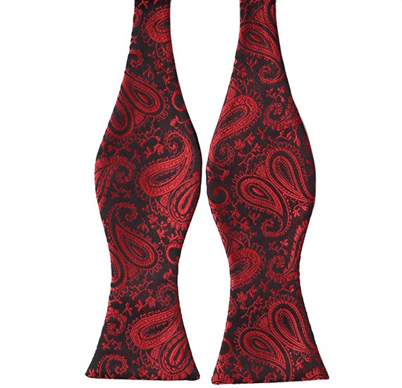 Schwarze Paisley-Rote Fliege