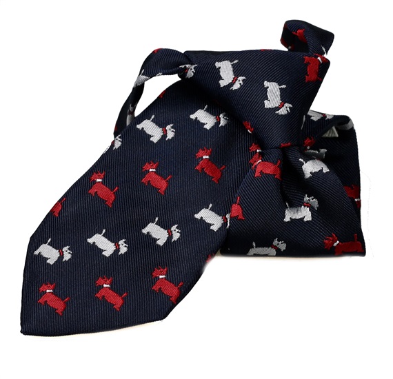 Corbata de Niño Azul Marino con Perritos