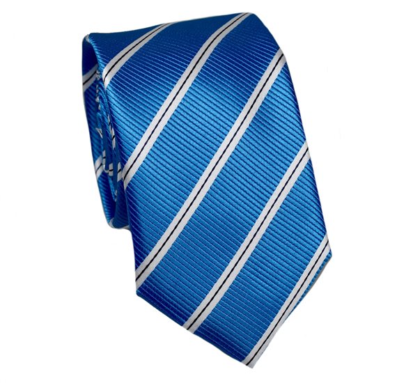 Schmale Blaue Krawatte mit Streifen