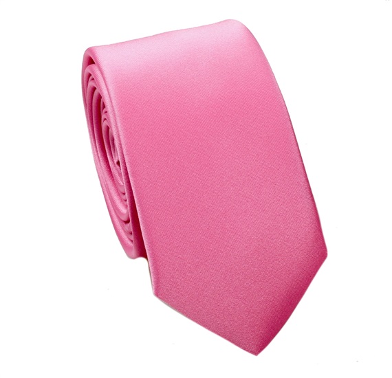 Schmale Krawatte und Rosa Einstecktuch