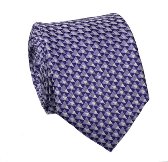 Lila Krawatte mit geometrischem Muster