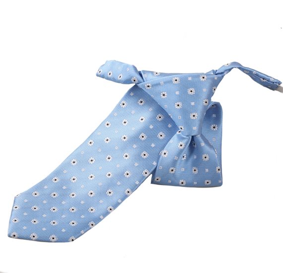 Kinder Krawatte Hellblau Blumen