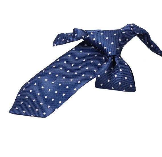 Kinderkrawatte Blau mit Weißen Punkten