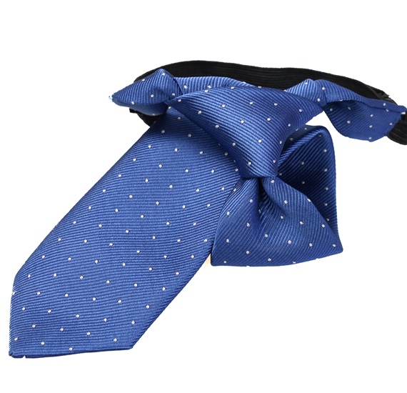 Corbata Niño Azul con Motas Blancas
