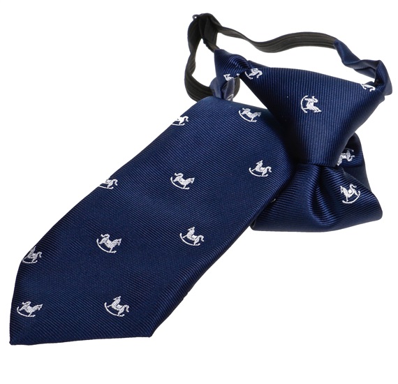 Jungen Krawatte Marineblau mit Weißen Pferdchen