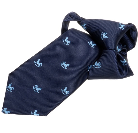 Corbata Niño Azul Marino con Caballitos Celestes
