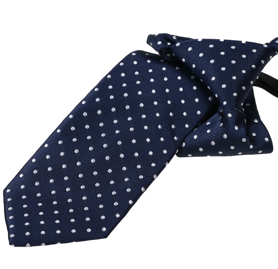 Corbata Niño Azul Marino con Lunares Blancos