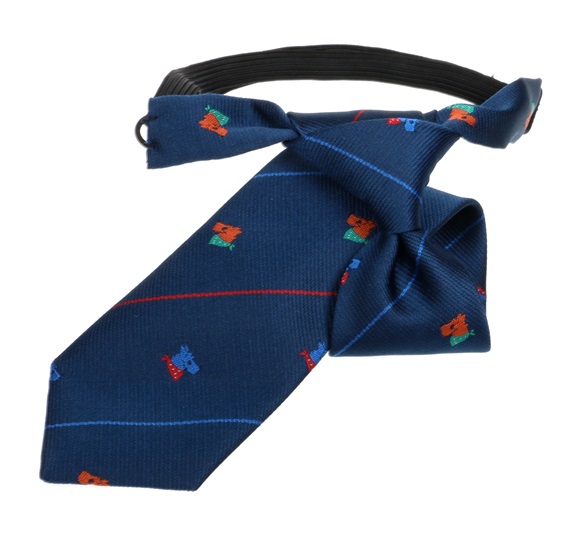 Kinderkrawatte Marineblau mit Hündchen