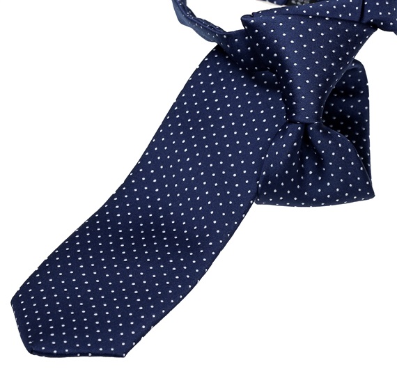 Corbata Niño Azul Marino Motas Blancas