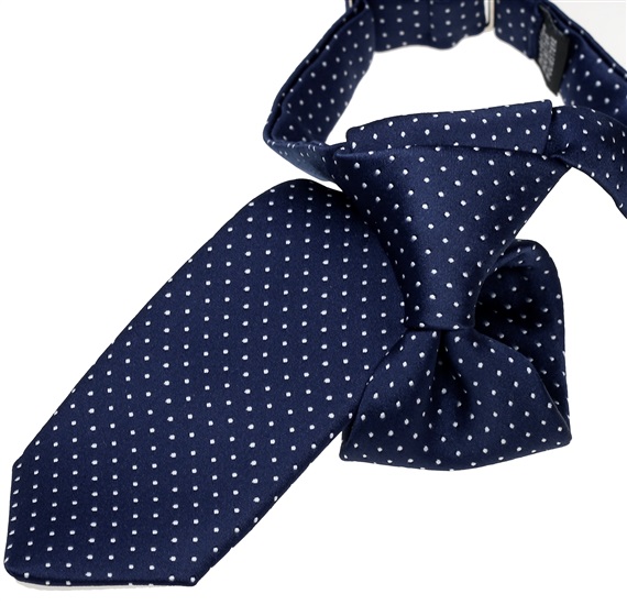 Corbata Niño Azul Motas Blancas