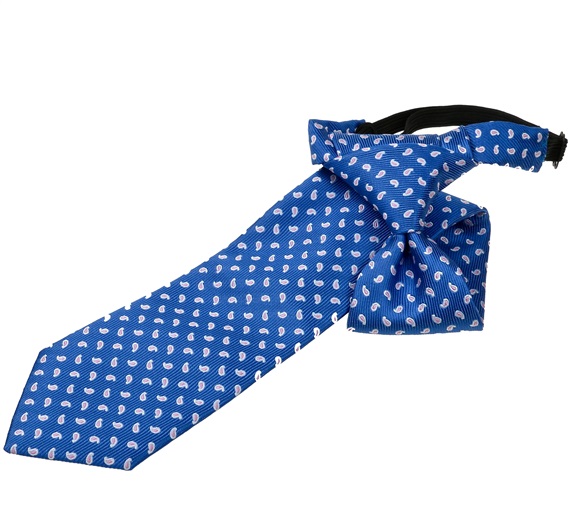 Corbata Niño Azulón con Cachemir Rosa