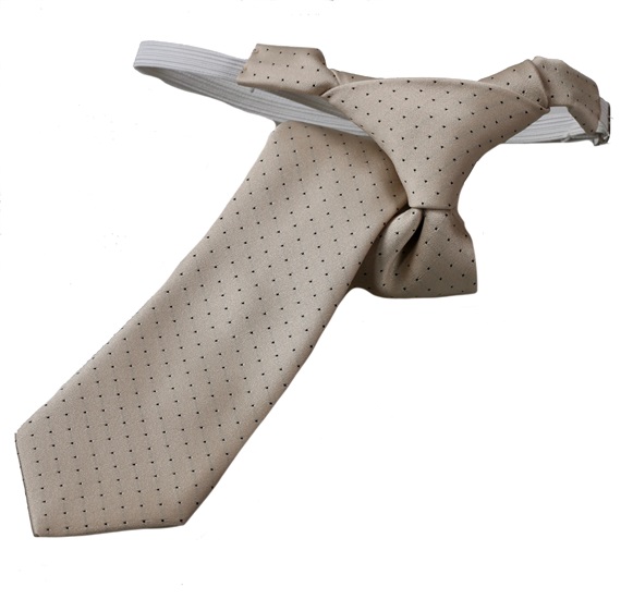Kinderkrawatte Beige mit Braunen Punkten