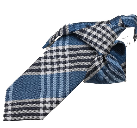 Corbata Niño Cuadro Escocés Azul y Negro