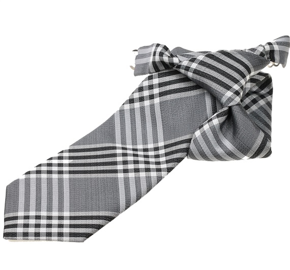 Corbata Niño Cuadro Escocés Gris y Negro