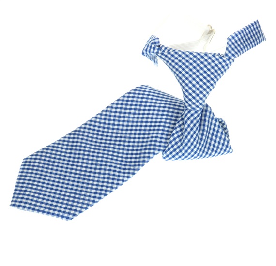 Jungenkrawatte Vichy-Karo in Hellblau