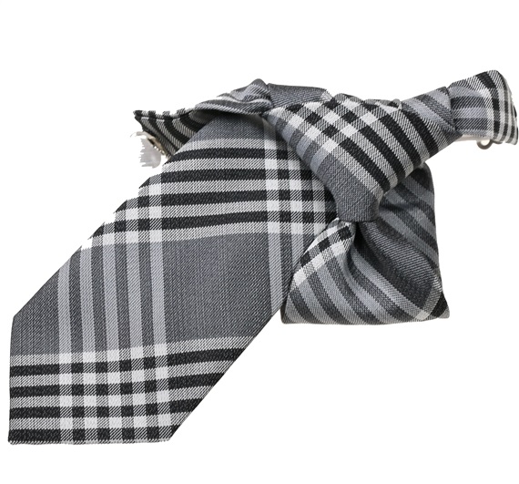 Corbata Niño Cuadros Escocés Gris y Negro