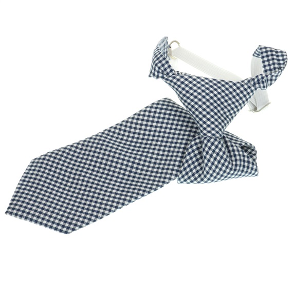 Kinderkrawatte Vichy-Karo Marineblau
