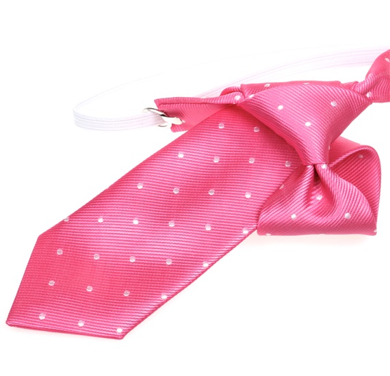 Kinderkrawatte in Fuchsia mit weißen Punkten