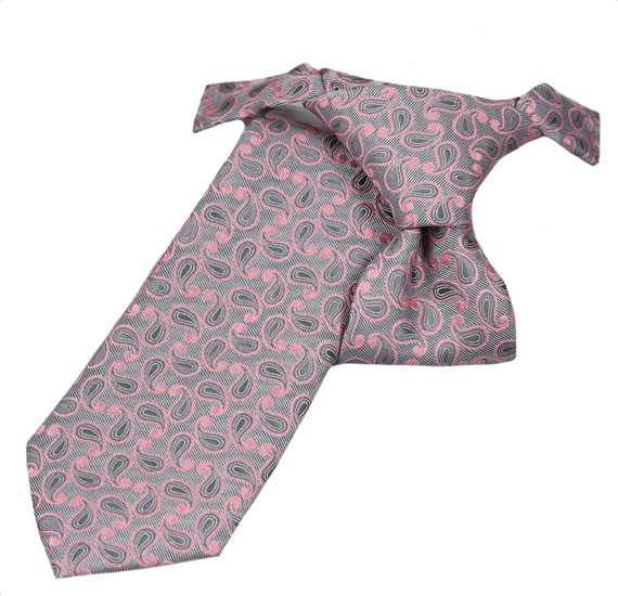 Kinder Krawatte Grau Kaschmir Rosa