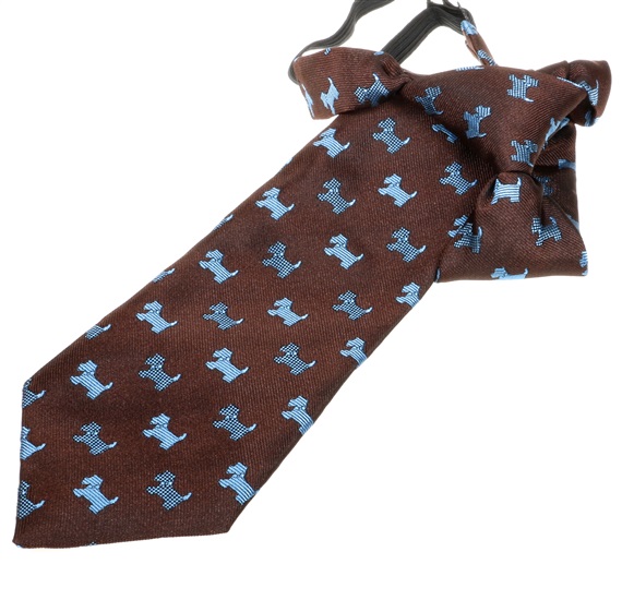 Kinderkrawatte Braun Blauer Schnauzer