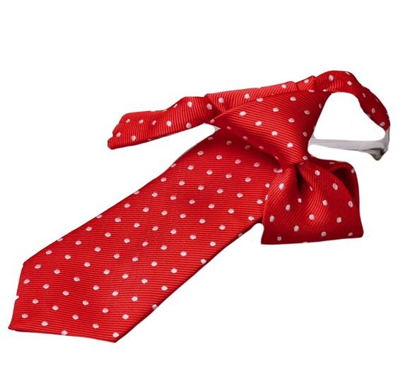 Corbata Niño Roja con Lunares Blancos