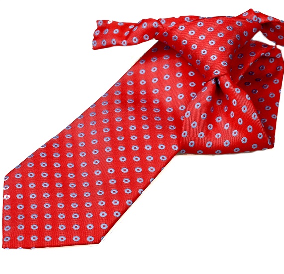 Kinderkrawatte Rot mit Blauen Punkten