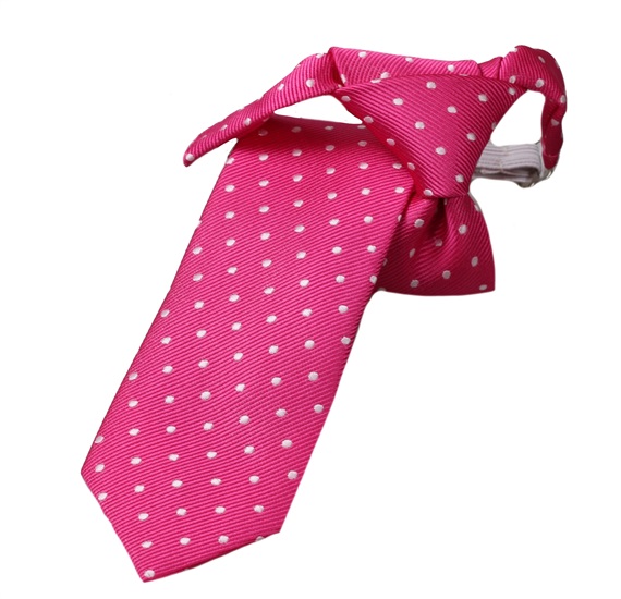 Kinderkrawatte in Rosa Fuchsia mit Weißen Punkten