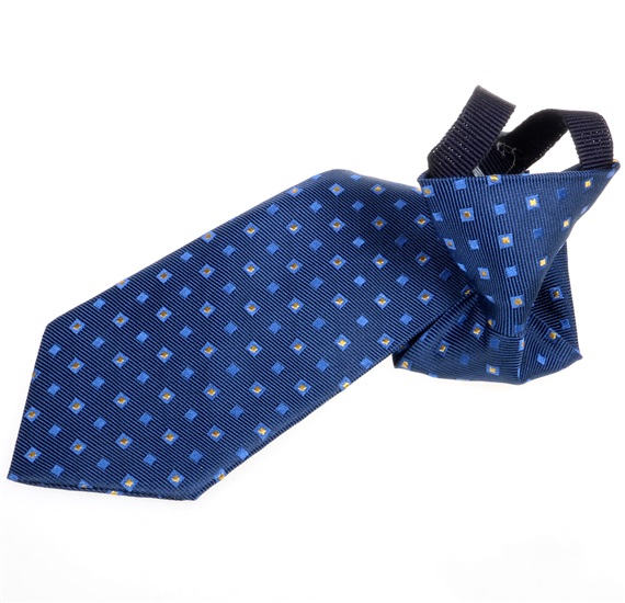 Jungen Seidenkrawatte in Marineblau mit Quadraten