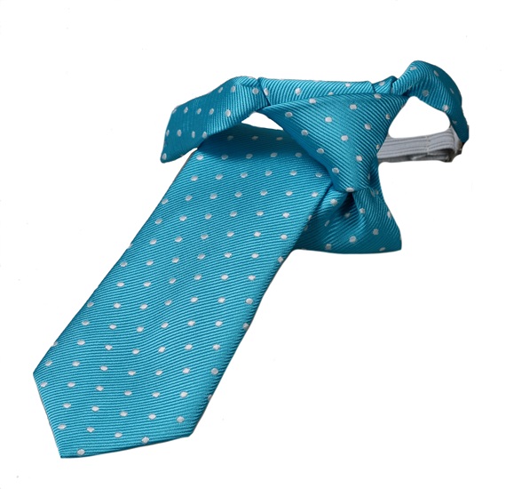 Corbata Niño Turquesa con Lunares Blancos