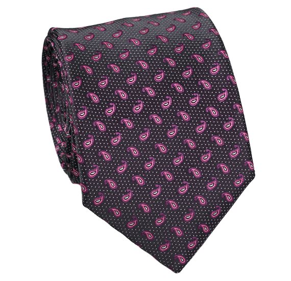 Schwarze und Rosa Paisley Krawatte