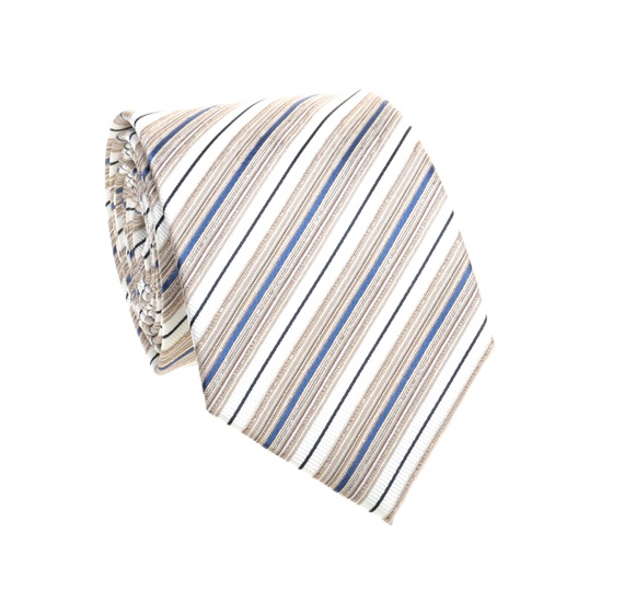 Krawatte Gestreift Sand und Blau