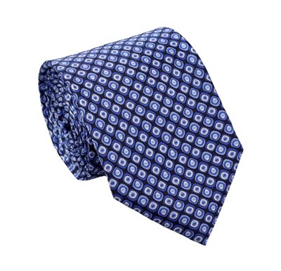 Krawatte aus blauer Seide im Op-Art-Stil
