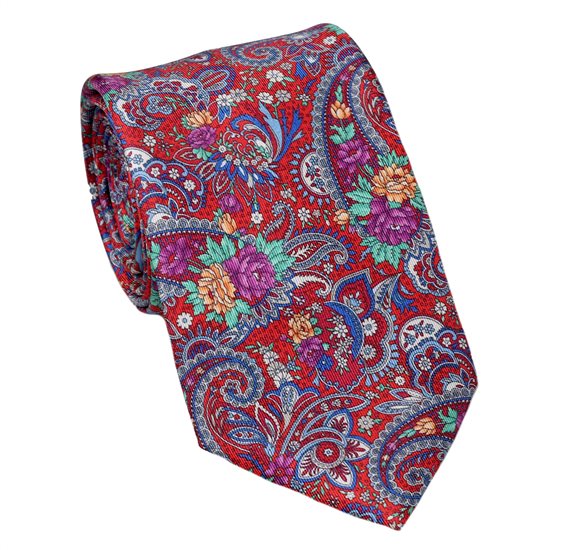 Rote Paisley-Seidenkrawatte in limitierter Auflage
