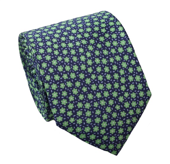 Seidenkrawatte Grüne Blumen