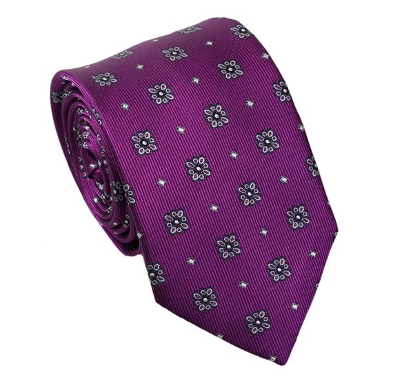 Krawatte aus Seide in Magenta mit Florenz-Design
