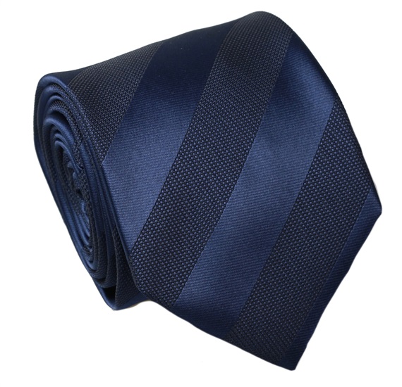 Krawatte Seide Gestreift Marineblau