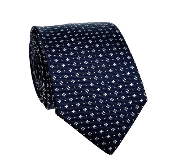 Krawatte Marineblau mit Kleeblatt