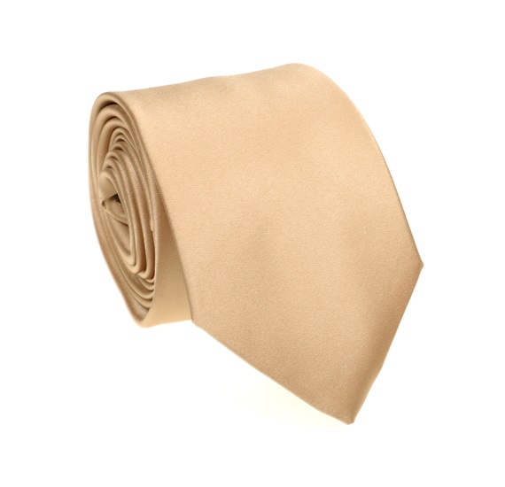 Krawatte und Einstecktuch Beige