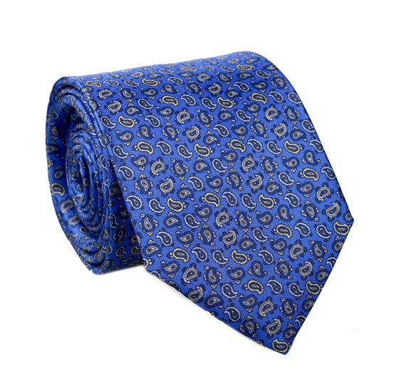 Krawatte Schmal Marineblau mit weißen Punkten