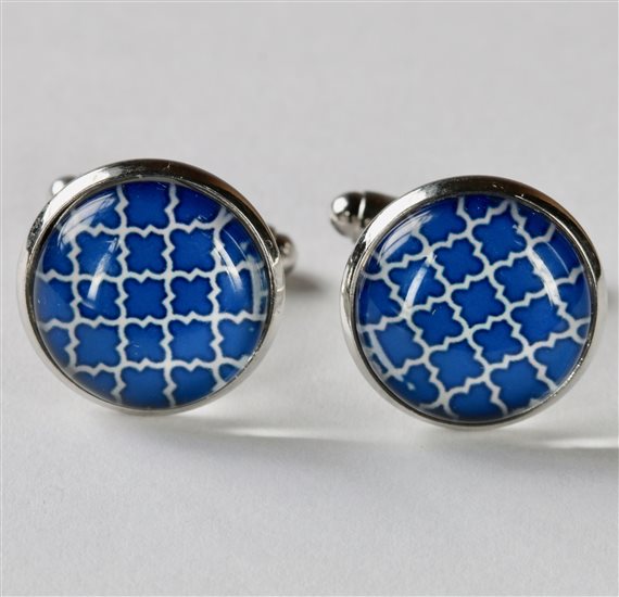 Mosaikblau Manschettenknöpfe