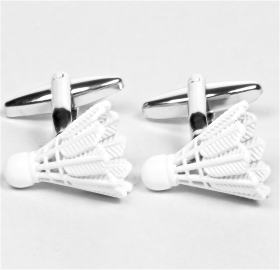 Badminton Manschettenknöpfe Weiß