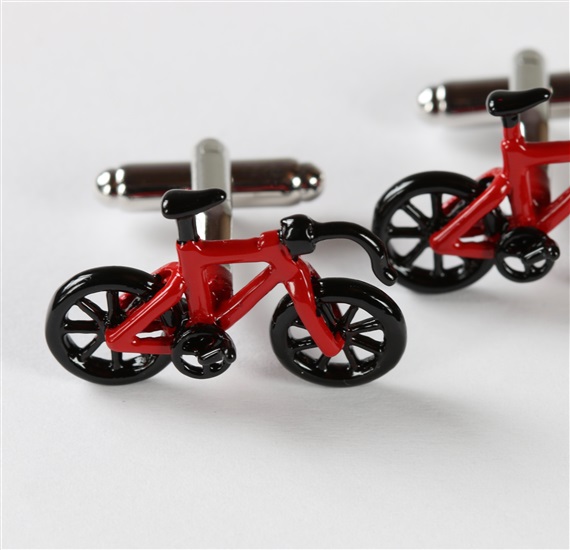 Fahrrad-Manschettenknöpfe Rot und Schwarz