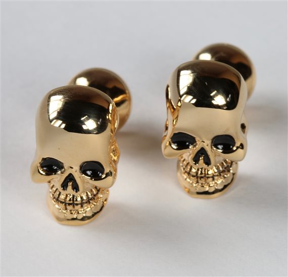 Goldene Totenkopf Manschettenknöpfe