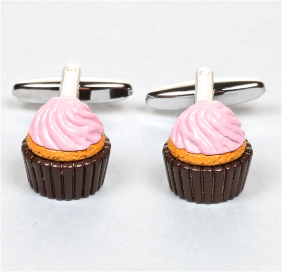 Rosa Cupcake Manschettenknöpfe