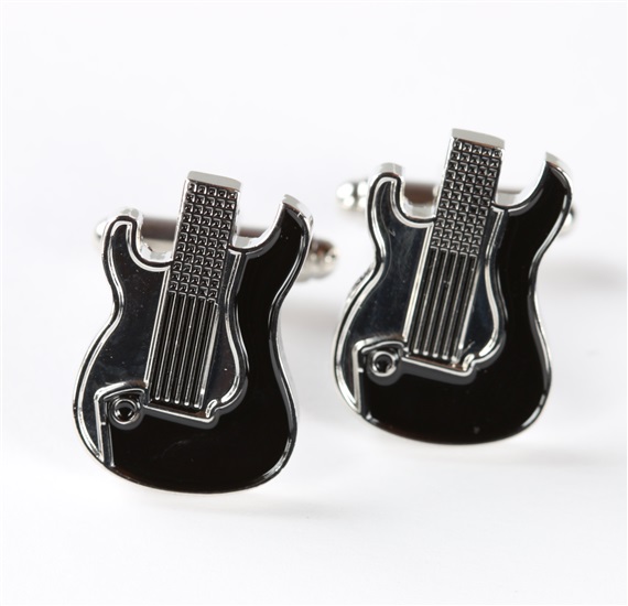 Schwarze Elektrische Gitarre Manschettenknöpfe