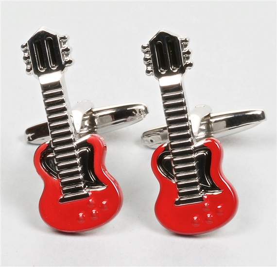 Rote Gitarrenmanschettenknöpfe