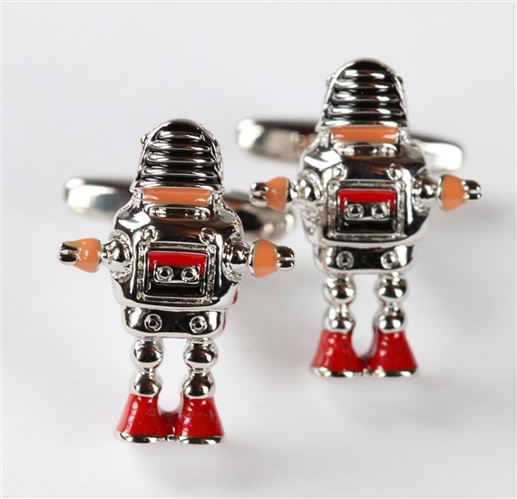 Rote Roboter Manschettenknöpfe