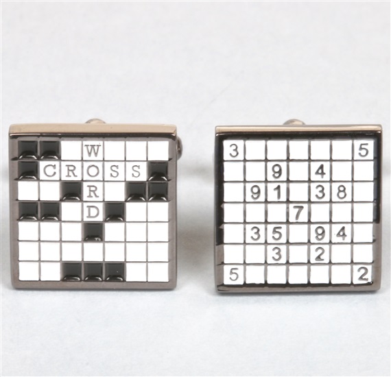 Sudoku und Kreuzworträtsel Manschettenknöpfe